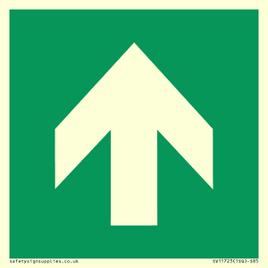 E907 Safe condition: Up / forwards arrow (90 deg supplimentary)